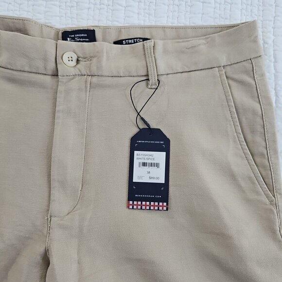 Ben Sherman Stretch Chino Shorts Men's 38 Tan Regular Fit 7" Inseam NEW NWT Luxe - Picture 6 of 14